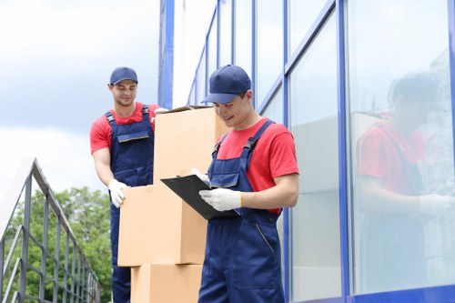 Moving truck outside a Chessington home during a house relocation