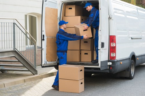 Packing boxes and furniture for a Chessington move