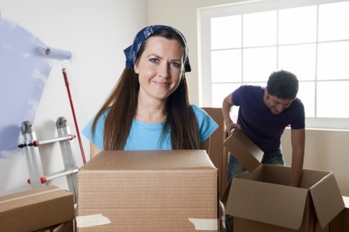 Donated furniture and reusable items prepared for charity partnership collection
