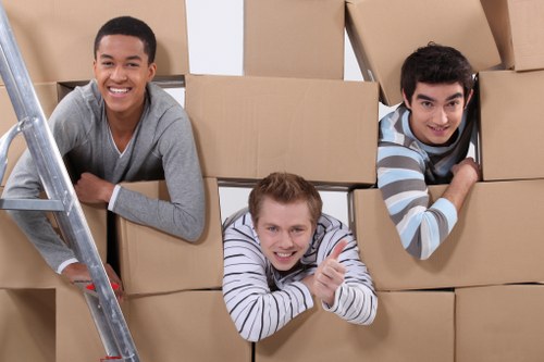 Commercial moving truck service for a business relocation in Chessington