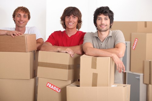 Commercial moving team planning a business relocation in Chessington