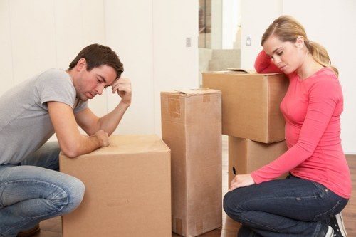 Business furniture being moved from a Chessington office