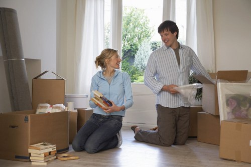 Chessington local moving service with boxes and household items