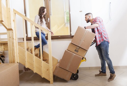 Local household items prepared for transport in Chessington