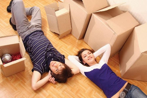 Family home moving support in Chessington with boxes and furniture